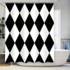Houndstooth Print Shower Curtain for Bathroom Decor Black White Checkered Pattern Waterproof Fabric Size Customizable (white bla