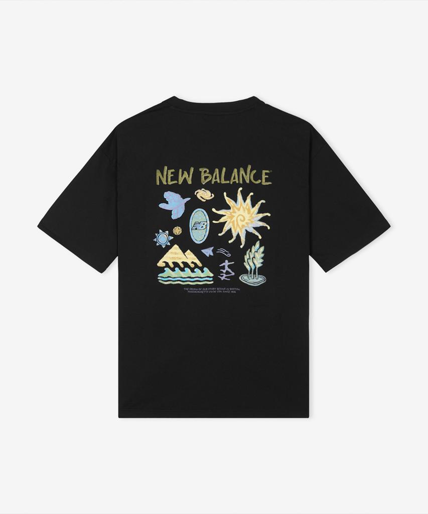 Nyuballanseu Nbneg31643 / Uni Sunny & Rainy Illustration Short Sleeve T-Shirt (Black)
