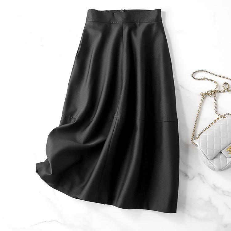 In-Stock Elegant Hepburn Style High-Waisted A-Line Umbrella Skirt for Women - Summer Collection