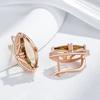 Raute Braun Natur Zirkon Hängeohrringe Für Frauen Mode Roségold Farbe Hohe Qualität Braut Hochzeitsschmuck