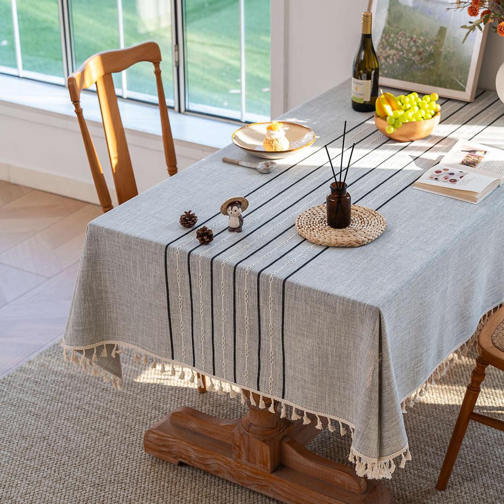 Cross Cotton And Linen Fabric Tablecloth High-End Linen Tablecloth Dining Table Cloth Coffee Table Cloth Rectangular Cover Towel