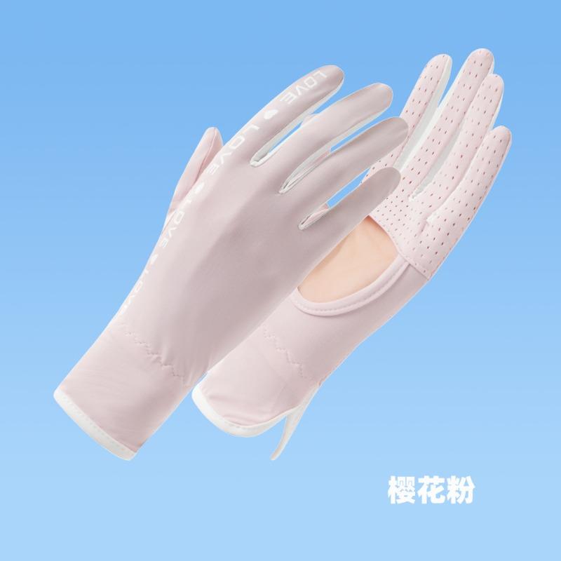 

Ice silk sunscreen gloves women s UV protection and non-slip driving can be girls thin summer gloves One Size