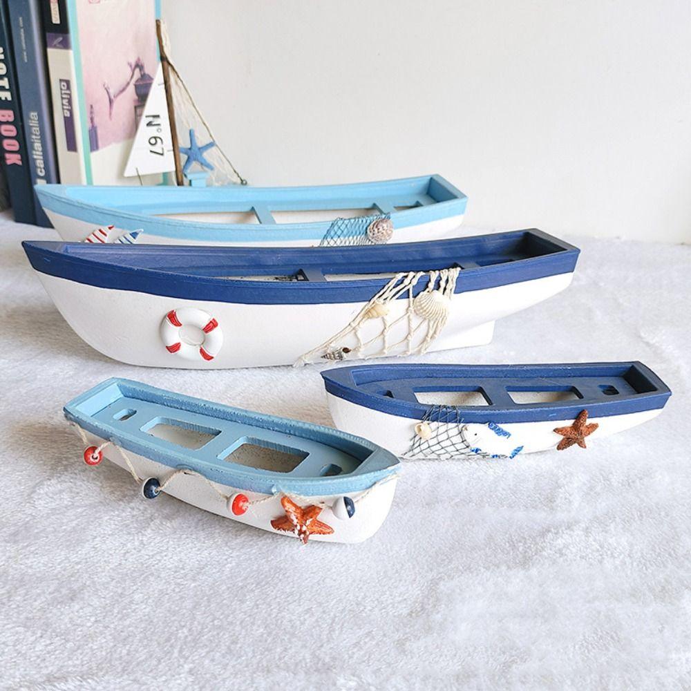 Modellbau Holzboot Ornamente Mittelmeer Stil Simulation Segelboot Ornamente Schick Marine Stil Schiff Statue