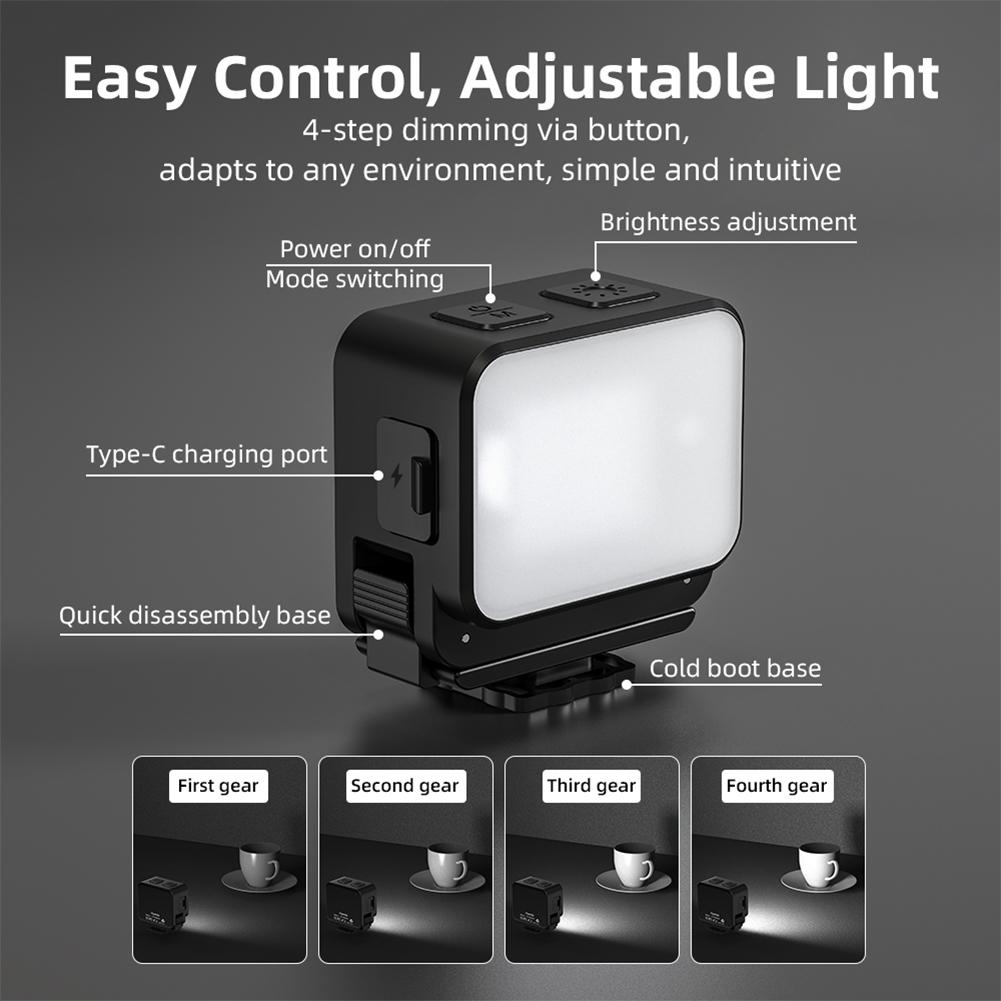 

LED Portable Video Lights IPX4 Waterproof Quick Release Fill Light 3 Modes Mini Vlogging Selfie Light Action Camera Accessories CHINA
