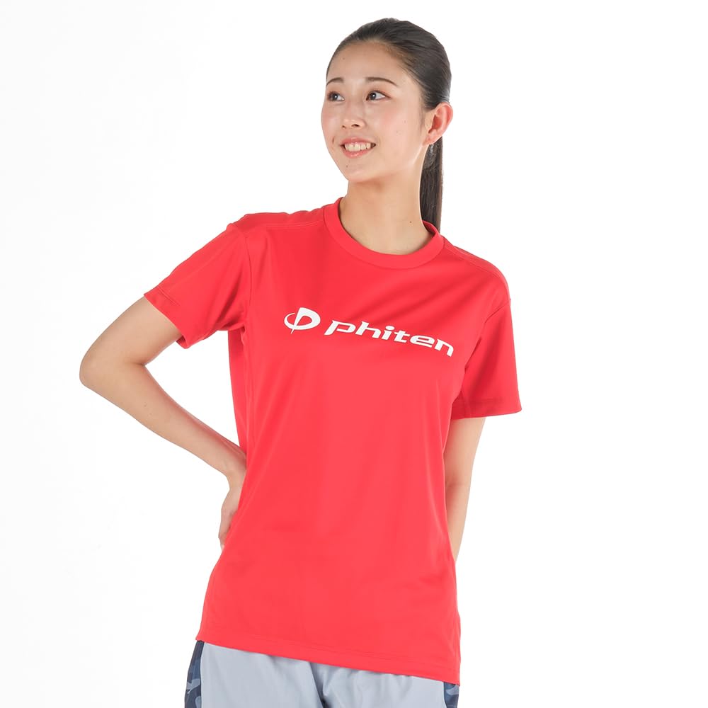 Phiten RAKU XO T-Shirt, Red/White,