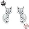 Avle S925 Origami Fox Sterling Silver Animal Earrings for Girls - SCE526