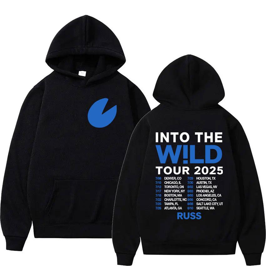 Rapper Russ Into The Wild Tour Album Hoody Men Clothing Hip Hop Oversized Sweatshirt Fashion High Quality Fleece Hoodie
