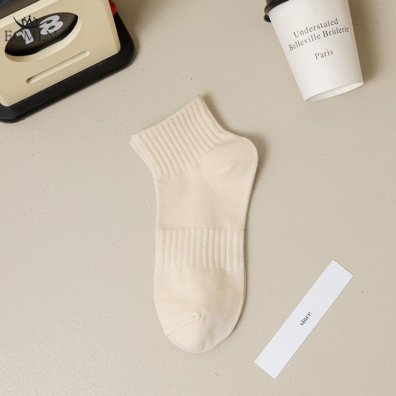 

Женские короткие носки весна-лето тонкие однотонные спортивные впитывающие пот короткие универсальные базовые хлопковые носки One size