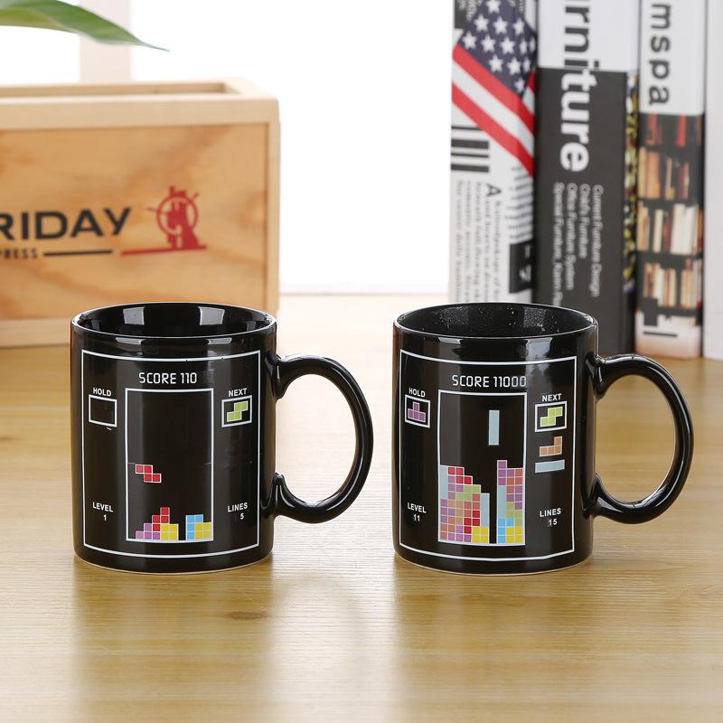 12 Färgskiftande Mugg Batterilampa Kaffekopp Kreativ Morgon Keramisk Kopp