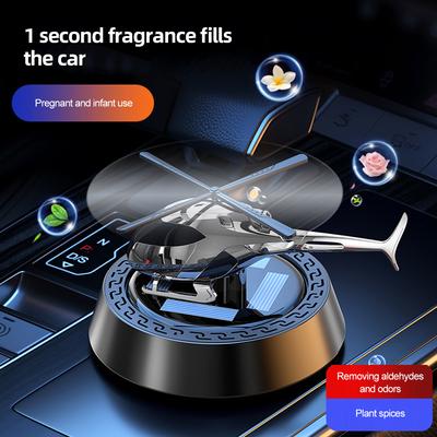 Solar Rotating Helicopter Solar Propeller Aromatherapy Car Air Freshener Alloy Fragrance Auto Aroma Diffuser Car Decoration