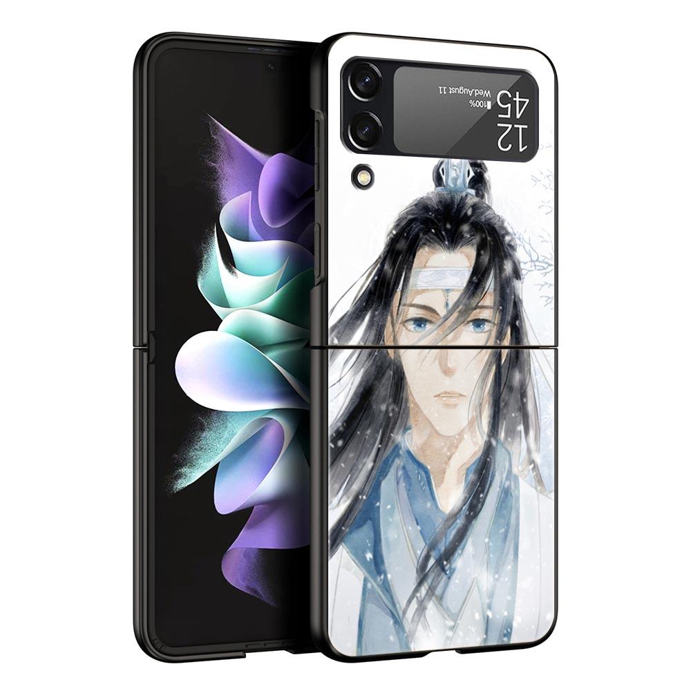 MDZS Anime Mo Dao Zu Shi Wei Wuxian Phone Case for Samsung Galaxy Z Flip 3 4 5 Black Folding Mobile Shell Hard PC Protect Cover