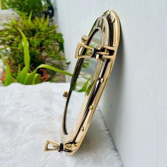Brass Oval Porthole Brass Ship Mirror, Nautical Window Wall Mirror, Maritime Bathroom Mirror Home Decor, Gift