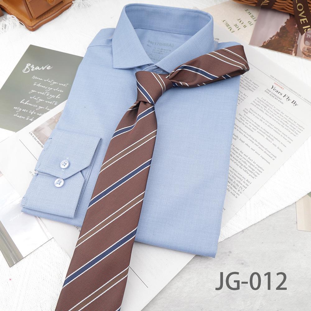 Men's 8CM Korean-British Style Jacquard Silk Striped Professional Tie