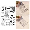 Clear Stamp Seals Birthday Wishes Transparent Stamps Flowers Silicone Stamps for Cards Journal Scrapbooking Decorations