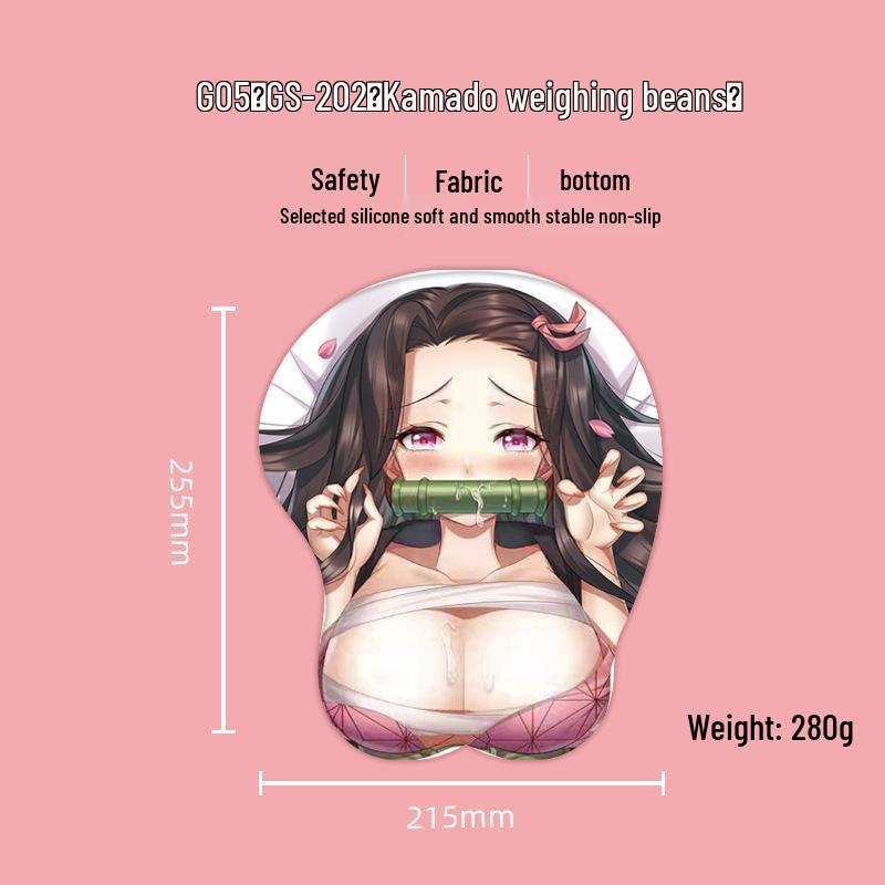 Beautiful Anime 3D Silicone Wrist Rest Mouse Pad - Creative Design, Hot Selling