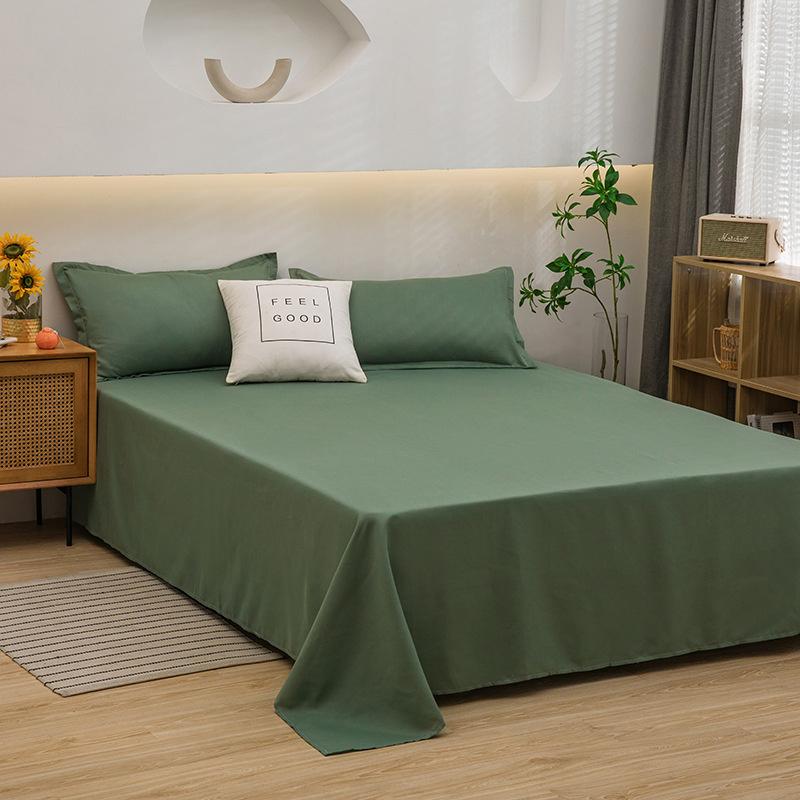 1PC Bed Flat Sheet for Double Bed Plain Solid Color Top Sheets Single/Queen/King Flat Bedsheets Soft Home Bed Linen Sheets