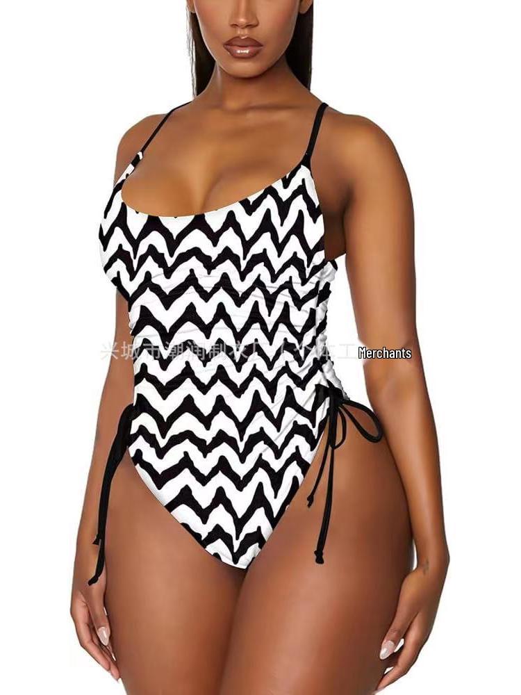 

Сексуальный слитный купальник с глубоким V-образным вырезом и контролем живота в европейско-американском стиле для женщин X-Large