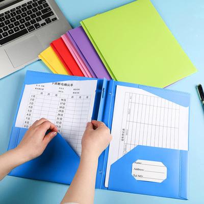1/6Pcs File Folder with Prongs Dual Pocket Design Plastic Folders Business Card Holder Letter Size Organizer