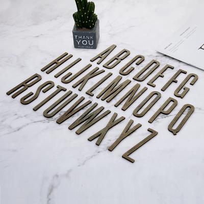 Bronze Selbstklebende Hausnummer Metall Englische Buchstaben für Wohnung Zimmer Türschild Tisch Briefkasten Nummer Aufkleber 7cm