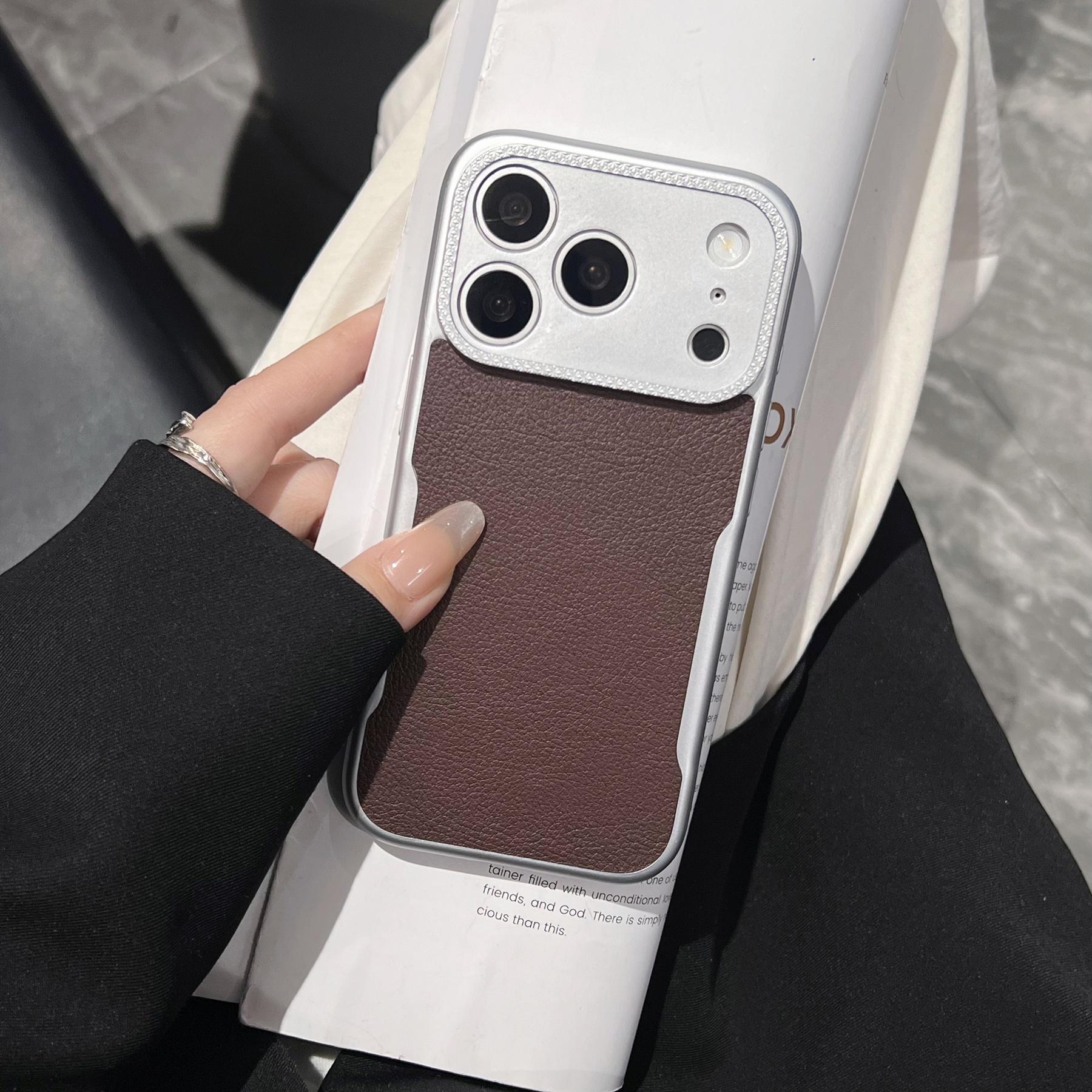 

Plating Matte Leather Texture Phone Case For iPhone 17 Air 16 15 14 Plus 13 12 Pro Max Camera Protection Shockproof Hard Cover iPhone Air