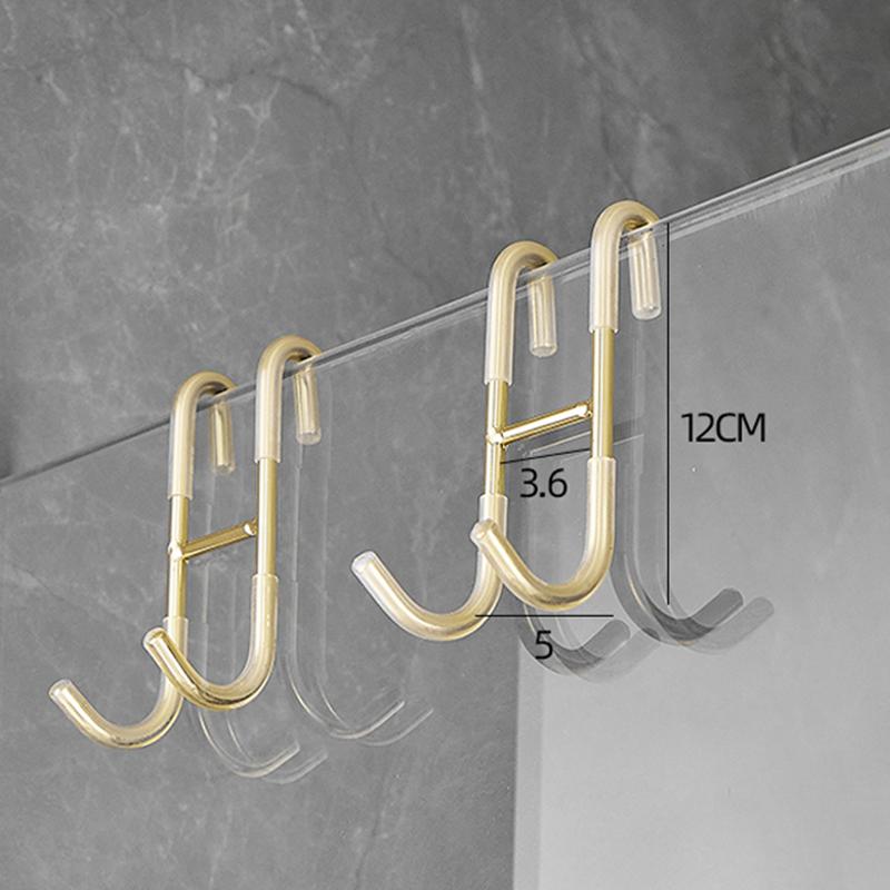 

Shower Door Hook Over Glass Door Kitchen Cabinet Door Back Type Storage Hanger304 Stainless Steel Hook Free Punching Bathroom