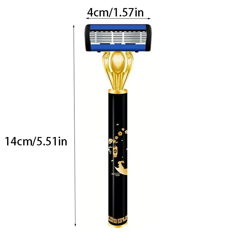 Men Women Manual Safety Razor 6-Layer Stainless Steel Hair Removal Shaving Replaceable Shaver Head