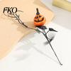 Halloween Festive Floral Arrangement Artificial Pumpkin Stems, Black Branch with Maple Leaves, Fake Leaf And Decor Gothic for Vase, Indoor