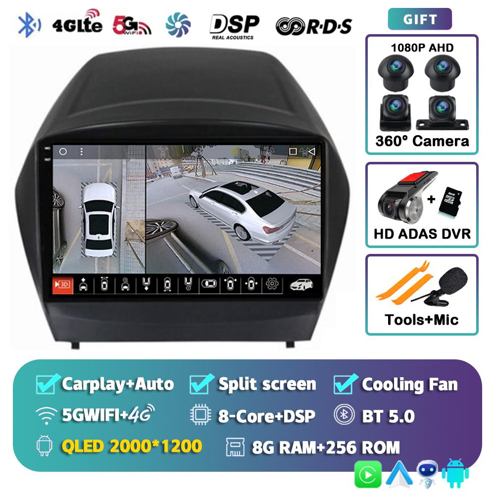 Android 14 Carplay Auto WIFI+4G Car Radio For Hyundai Tucson 2 LM IX35 2009-2015 Multimedia Video Player Navigation GPS DSP 2din