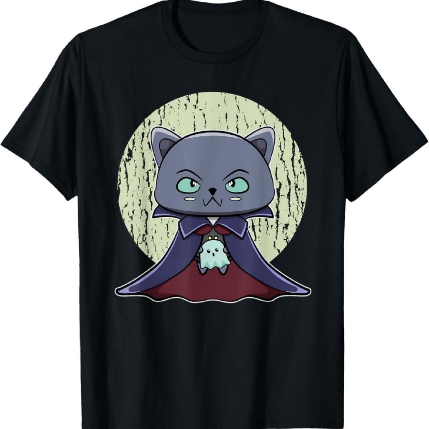 

Black Cat Vampire Dracula And Ghost For Halloween Fans T-Shirt XXXXXL чёрный