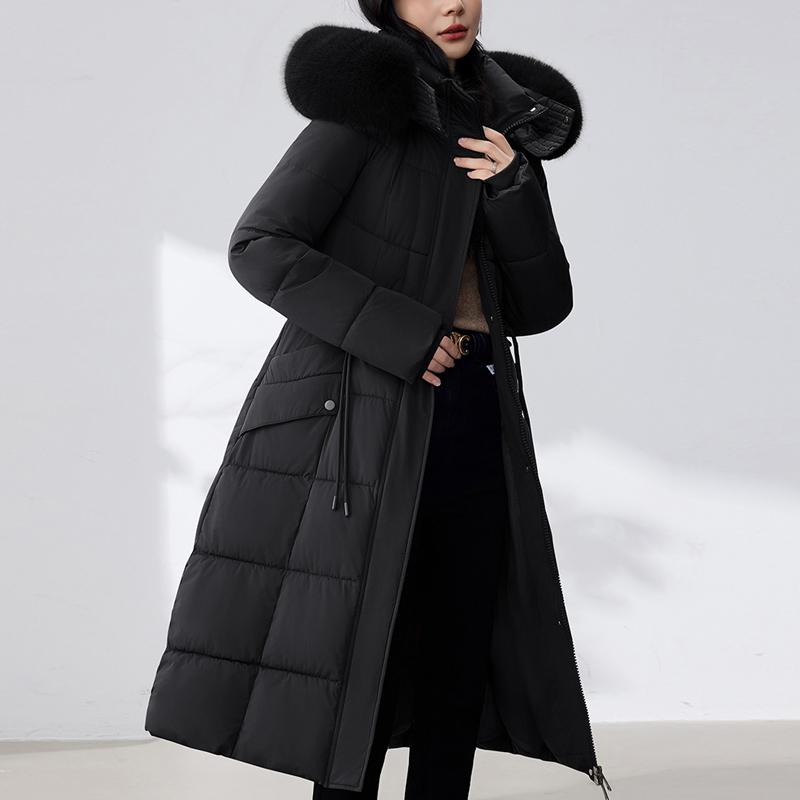 Fashion Woman Parkas Winter Long Coats Hooded Faux Fur Collar Thick Warm Overcoat Women's Jackets