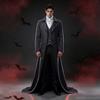 Men's Gothic Steampunk Tailcoat Jacket Black Halloween Costume