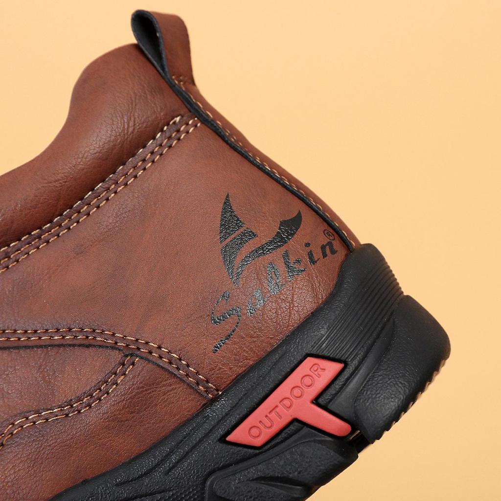 Men's Large Size Martin Boots - New Autumn/Winter Style, Outdoor Casual Handmade Short Boots for Mountaineering