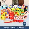 9-36Pcs Baby Wooden Toys Cartoon Fruit Animal Stringing Threading Wooden Beads Toy Monterssori Educational Toys For Kids