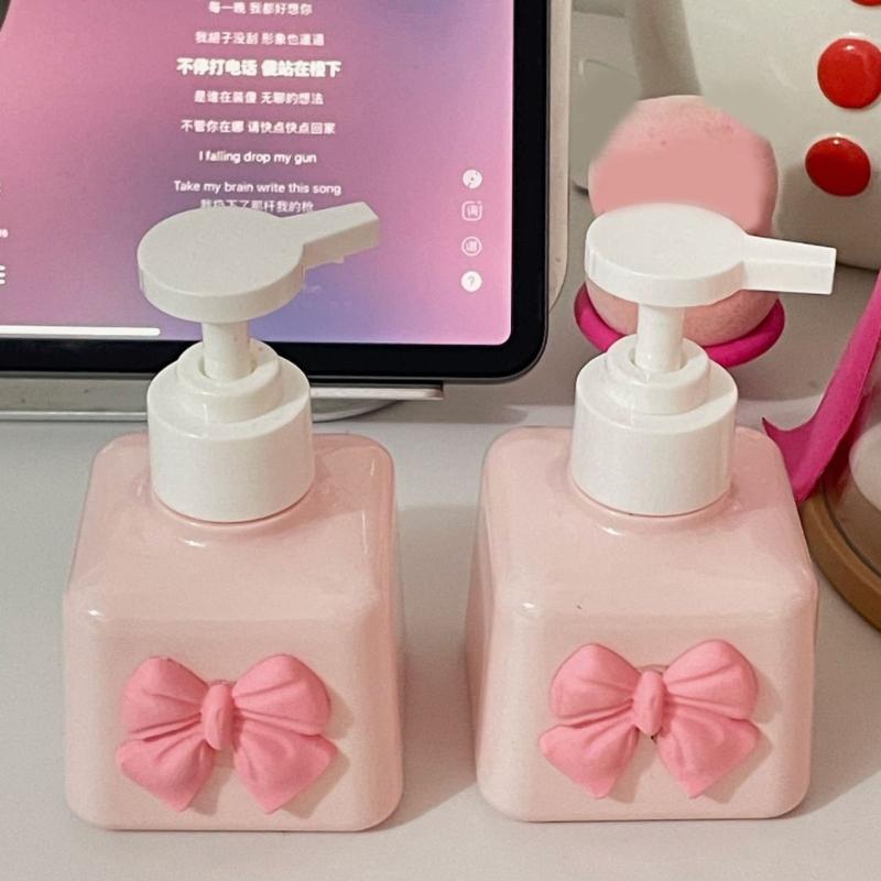 Leakproof Plastic Soap Dispenser Bottle With Decorative Bowknot Design Travel Soap Holder Bottle For Shampoo Lotion