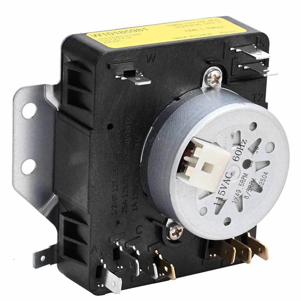 Dryer Timer Control AP6016540, OEM24066162, PS11749830, W10185981, WPW10185981 Dryer Timer 1/4-inch Male Terminals Labeled