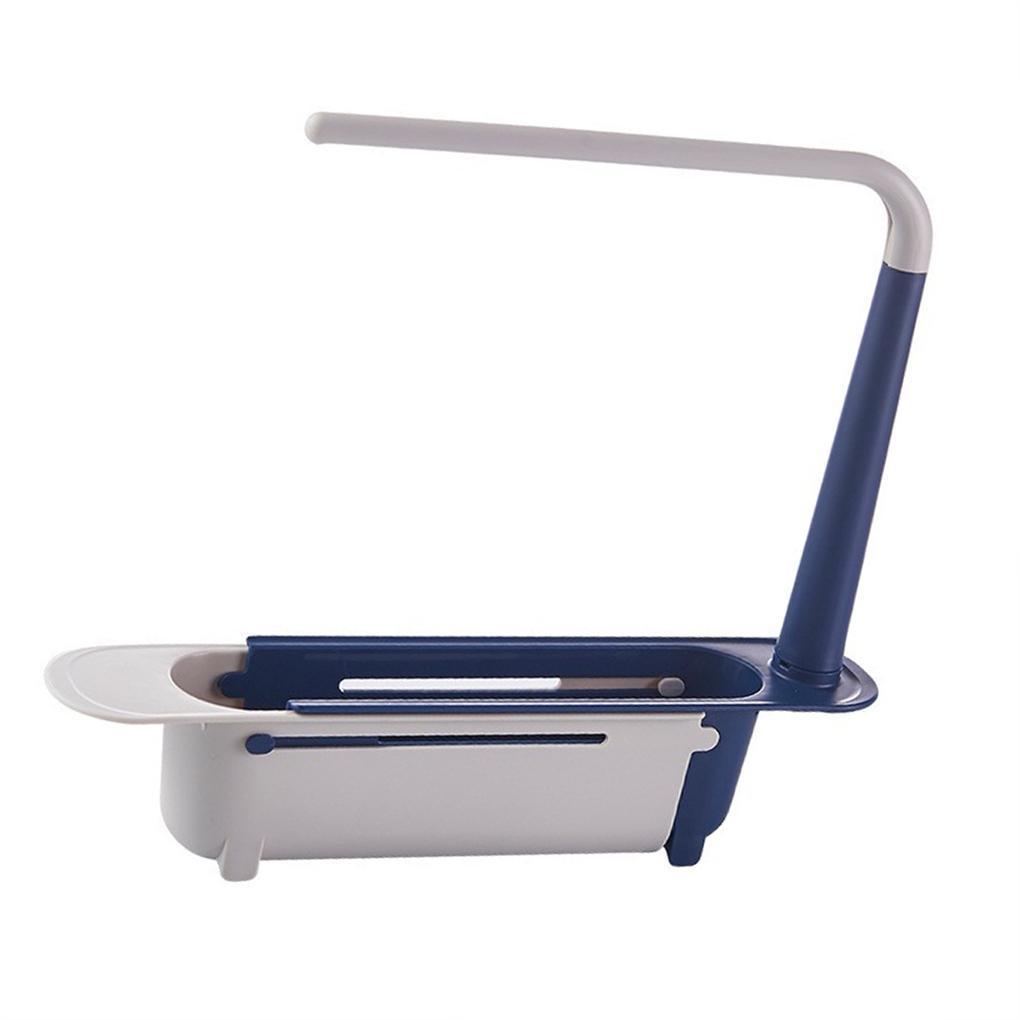 

Пластиковая кухонная полка для мойки, регулируемая телескопическая сушилка для слива, щетка для уборки дома, держатель для швабры и губки, аксессуары синий