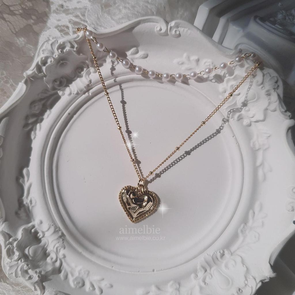 Gold Laced Heart Layered Necklace