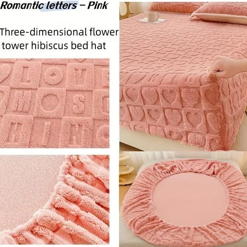 New Luxury Winter Fitted Sheet with Extra Fluff, Bed Cover Protector, Full Wrap Fitted Sheet, Non-Slip Grip, Comfort, Thick & Soft, Machine Washable