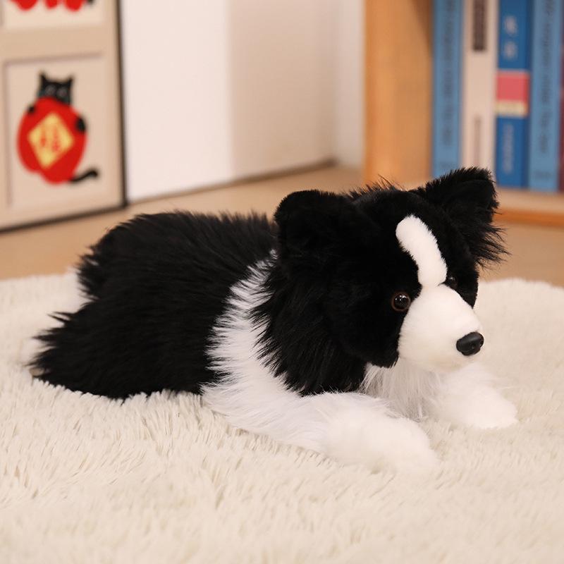Border Collie Plush Toy - Standing & Lying Poses, Cute Dog Doll Gift