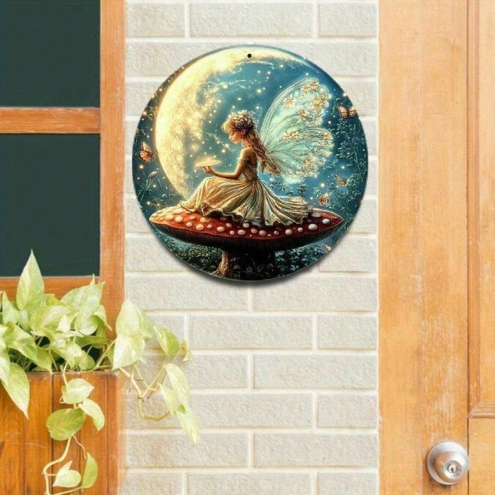 Vintage Fairy Butterfly Metal Poster Wall Decor