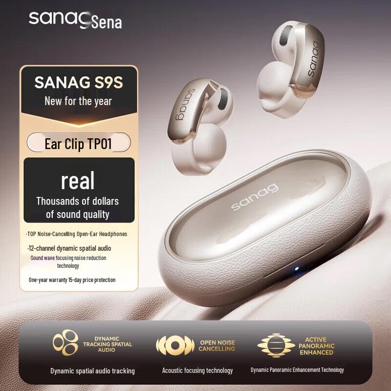 

SANAG S9S AI Bone Conduction Open-Ear Clip Headset