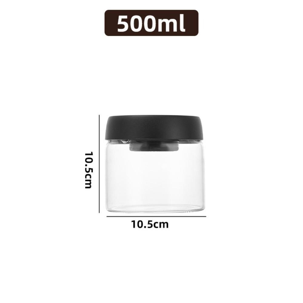 Glass Material Coffee Bean Storage Jar Airtight Lid Glass Coffee Canister  for Coffee Storage 500ml