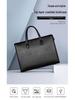 Men's Genuine Leather Briefcase with Fingerprint Lock – Large Capacity Business Handbag