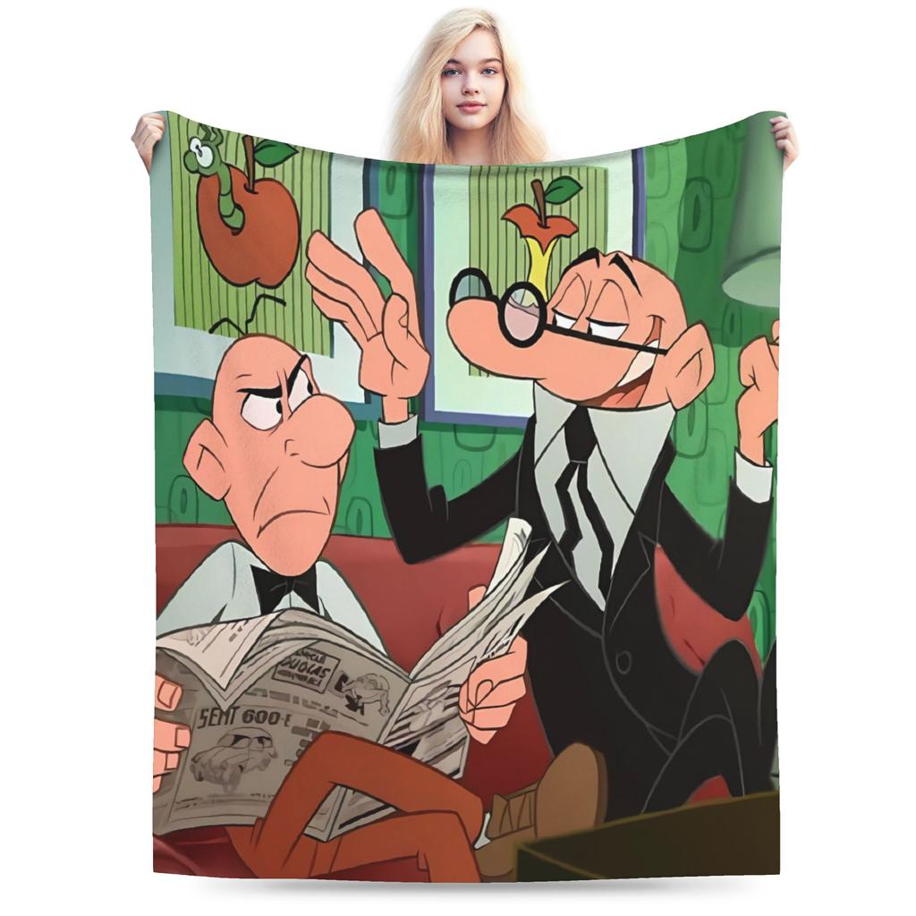 Coperta Calda per Adulti da Campeggio Mort & Phil Mortadelo y Filemón Plaid Coperta in Flanella per Divano Copridivano alla Moda
