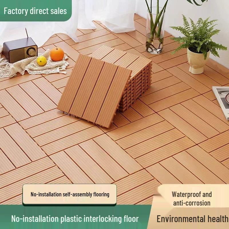 Waterproof Anti-Corrosion Outdoor Wood-Plastic Garden Flooring for Easy Self-Laying 