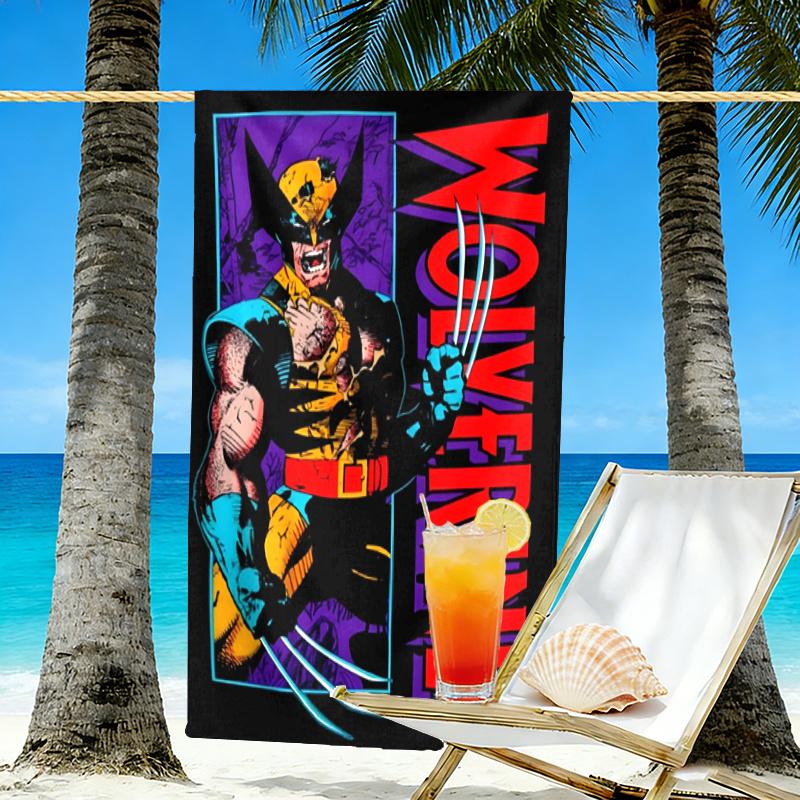 Wolverine Print Beach Towel Design, Soft, Lightweight. for Home Bathroom, Spa, Pool, Yoga, Surfing, Camping, Gift for Family, Friend