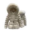 White duck down big fur collar down jacket women's short winter new small waist thin thickened coat