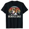 Funny Beagle Dog Dad Retro Sunset Father Day T-shirts Men Women's Fashion Casual Tshirt 100% Cotton Loose Oversized T Shirt