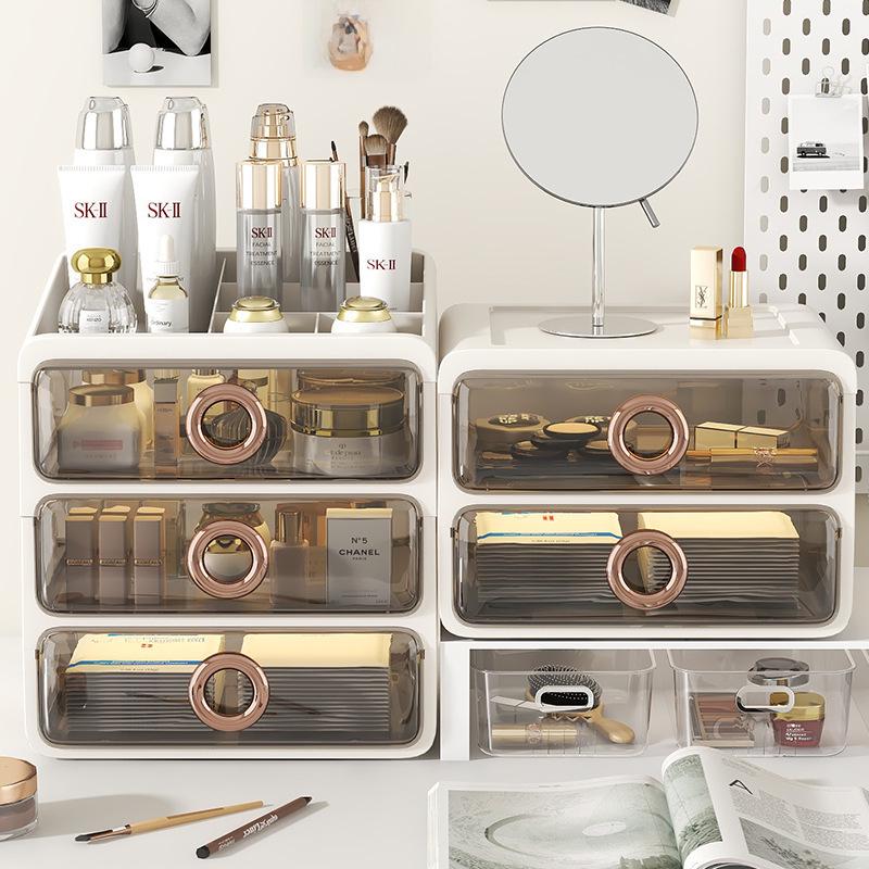 Dustproof Transparent Acrylic Cosmetic Storage Box - Large Capacity Desktop Skincare Organizer