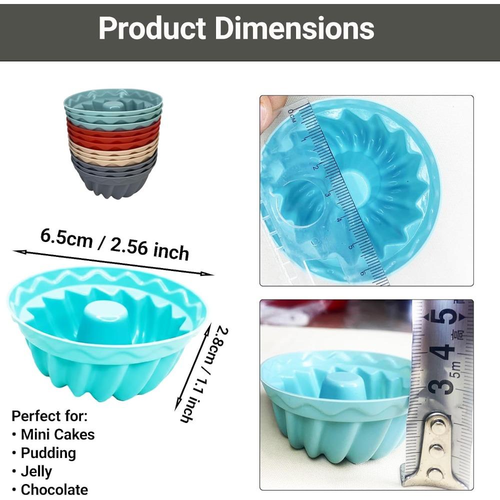 1-12PCS Silicone Cake Pan Nonstick Silicone Cake Molds Baking Cake for Jello Gelatin Cake Brownie and Bread Withstand Temperature from -40℉ to 446℉